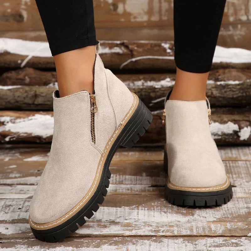 Pearl | Women's Suede Lug Sole Ankle Boots