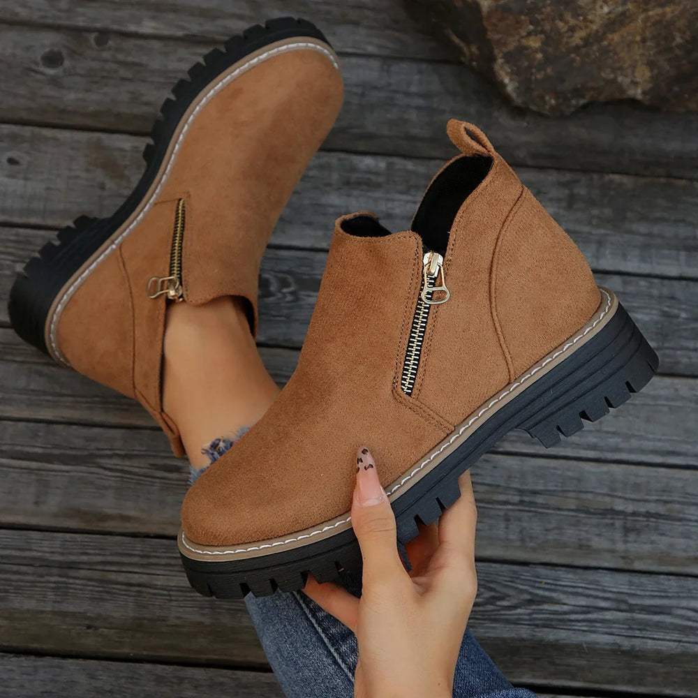 Pearl | Women's Suede Lug Sole Ankle Boots