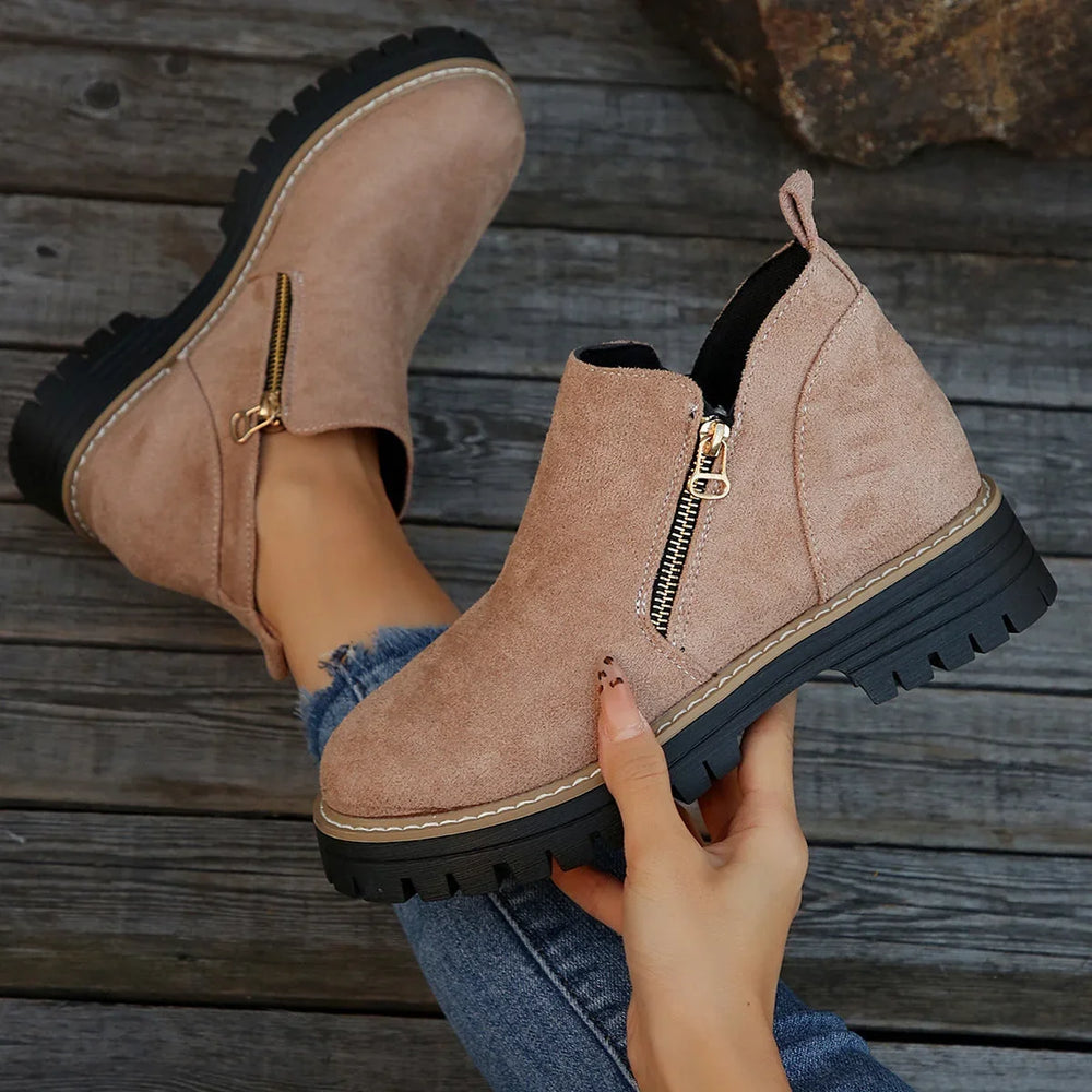 Pearl | Women's Suede Lug Sole Ankle Boots