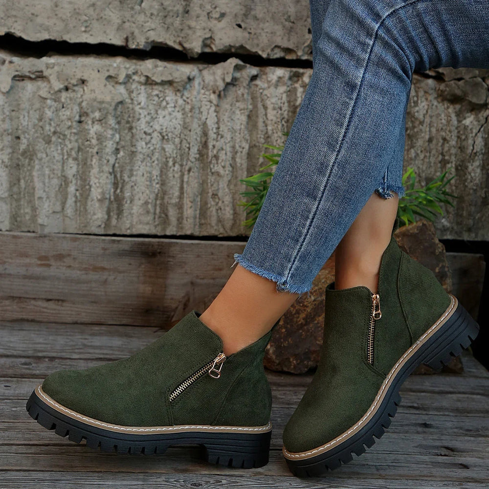 Pearl | Women's Suede Lug Sole Ankle Boots