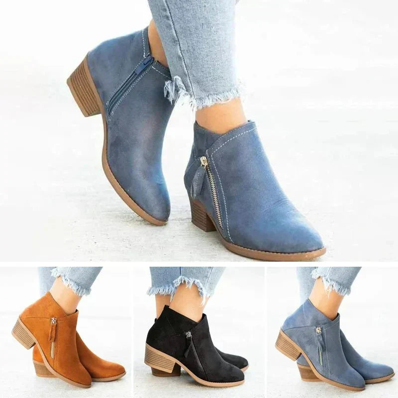 Penelope | Women's Low Heel Ankle Boots Chunky