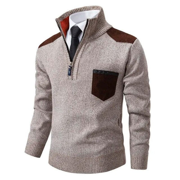 Men's Soft Autumn Half-Zip Knitted Sweater