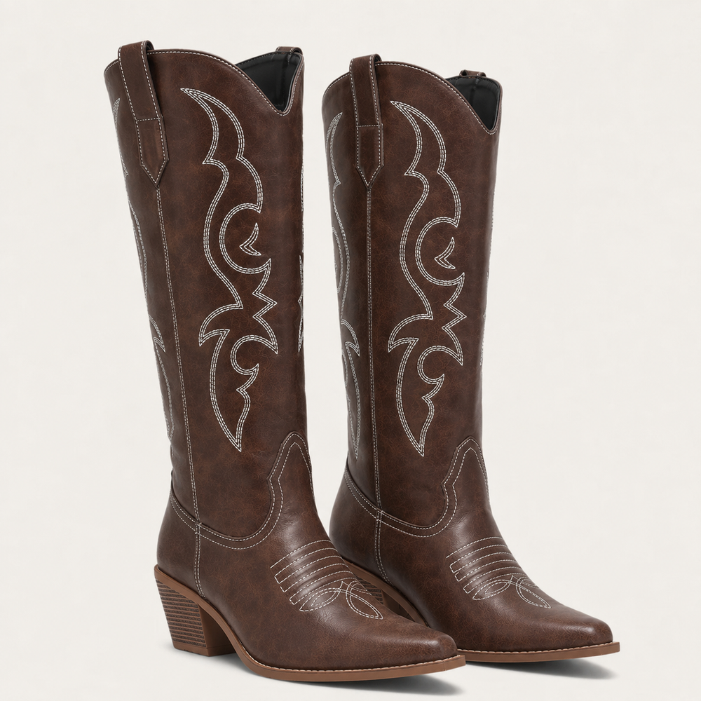 Romilly | Women's Pointed Toe Western Knee High Boots