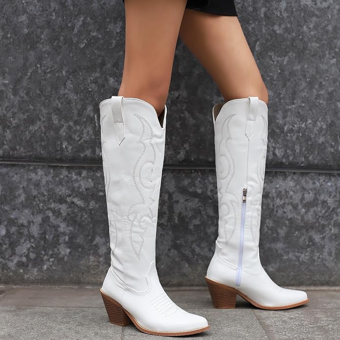 Romilly | Women's Pointed Toe Western Knee High Boots