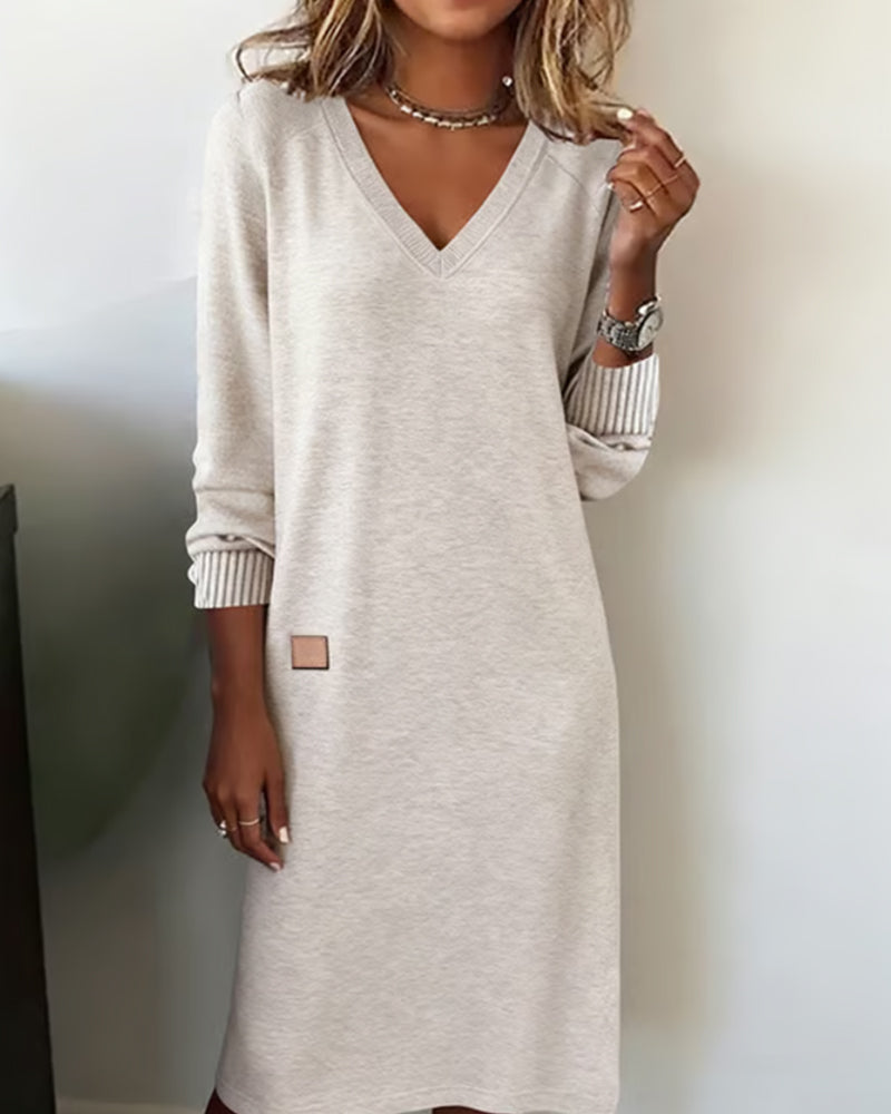 Roxane | Women's V Neck Jumper Dress Knit
