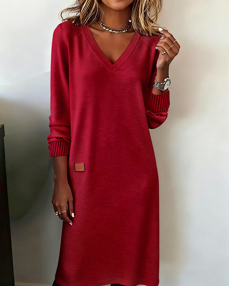 Roxane | Women's V Neck Jumper Dress Knit