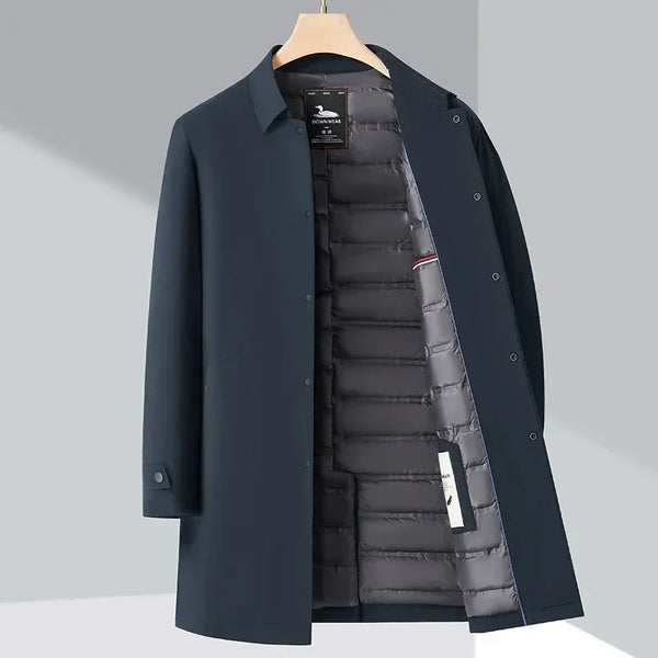 Men's Down-Filled Short Trench Coat