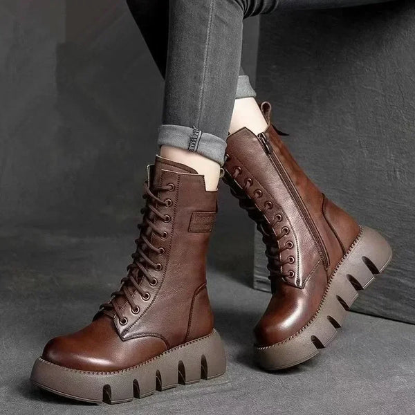 Women's Lace-Up Chunky Sole Winter Boots