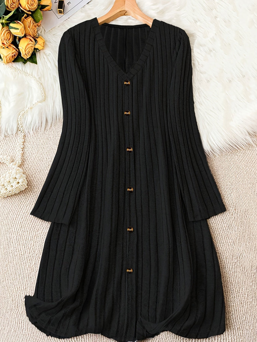 Saoirse | Women's Ribbed Jumper Dress Knit