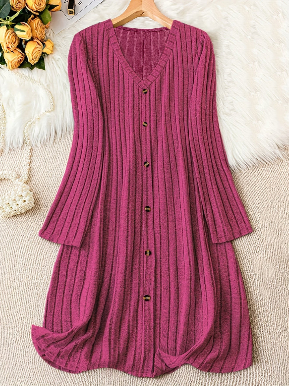 Saoirse | Women's Ribbed Jumper Dress Knit