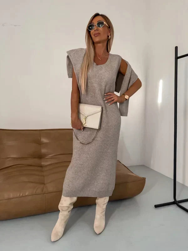 Sibyl | Women's Roll Neck Jumper Dress Knit
