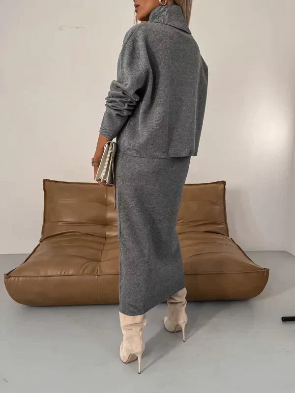 Sibyl | Women's Roll Neck Jumper Dress Knit