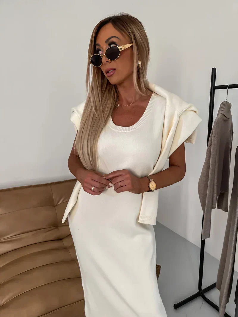 Sibyl | Women's Roll Neck Jumper Dress Knit