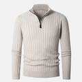 Men's Ribbed Half-Zip Knitted Sweater