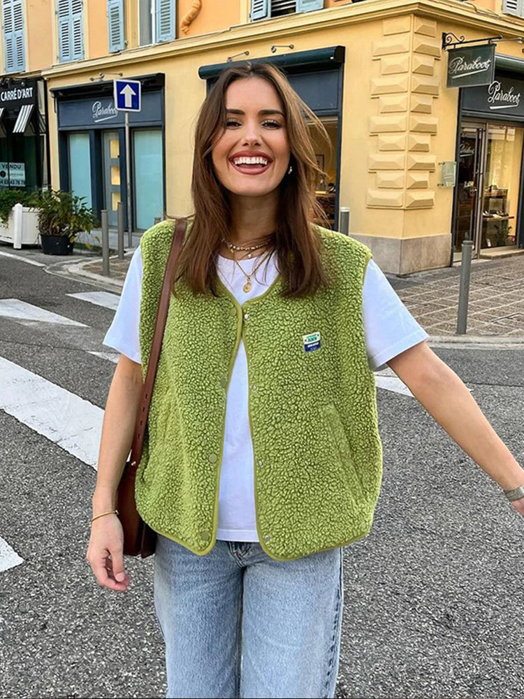 Thomasin | Women's Fleece Vest Zip up