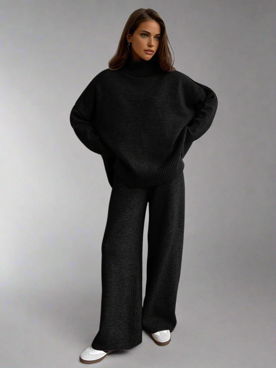 Wilhelmina | Women's Wide Leg Knit Lounge Set