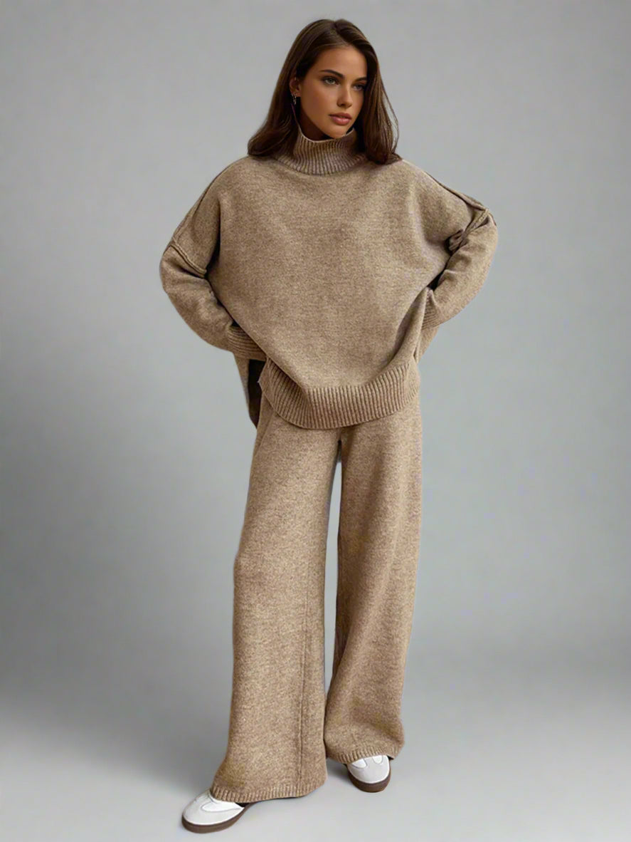Wilhelmina | Women's Wide Leg Knit Lounge Set
