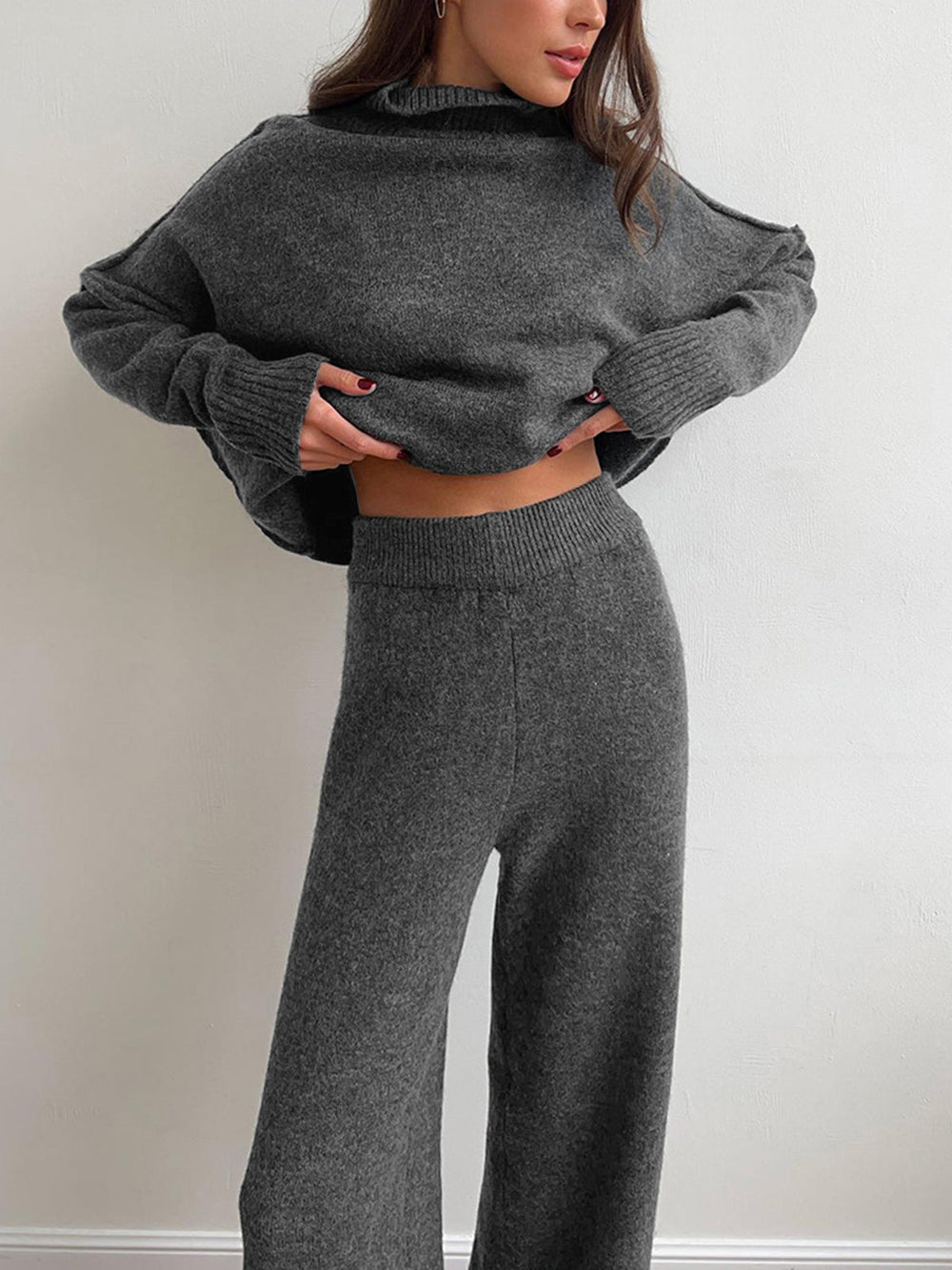 Wilhelmina | Women's Wide Leg Knit Lounge Set