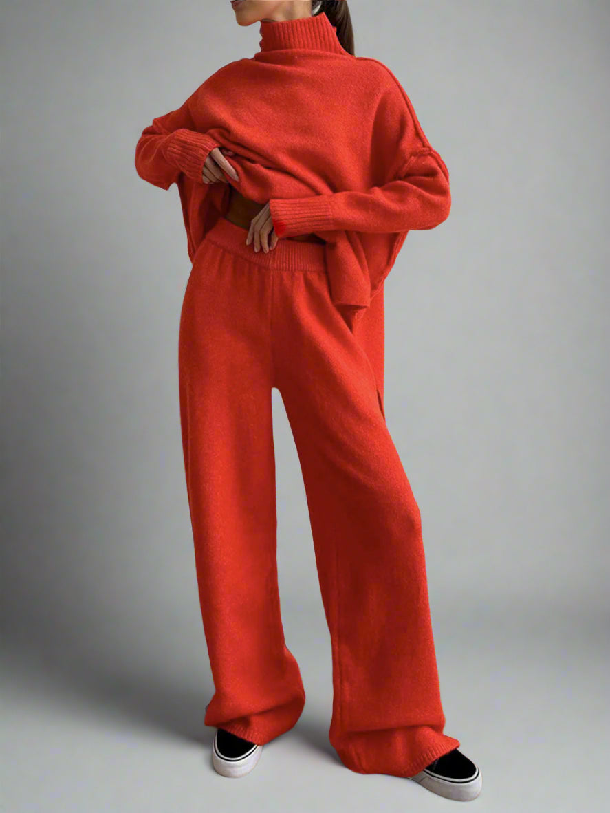 Wilhelmina | Women's Wide Leg Knit Lounge Set