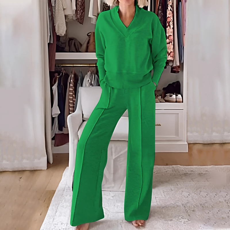 Wren | Women's V Neck Knit Lounge Set