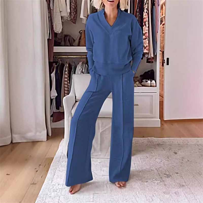 Wren | Women's V Neck Knit Lounge Set