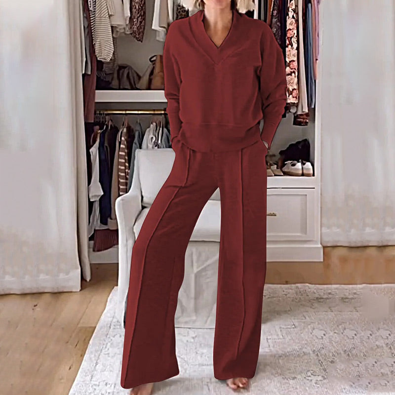 Wren | Women's V Neck Knit Lounge Set