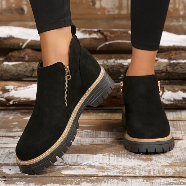 Women's Suede Lug Sole Ankle Boots