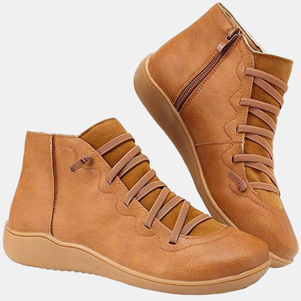 Women's Lace-Up Block Heel Ankle Boots