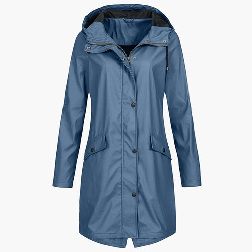 Women's Longline Hooded Waterproof Jacket