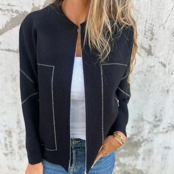 Women's Lightweight Knitted Zip-Up Sweater