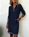 Women's Long-Sleeve Cotton Sweater Dress