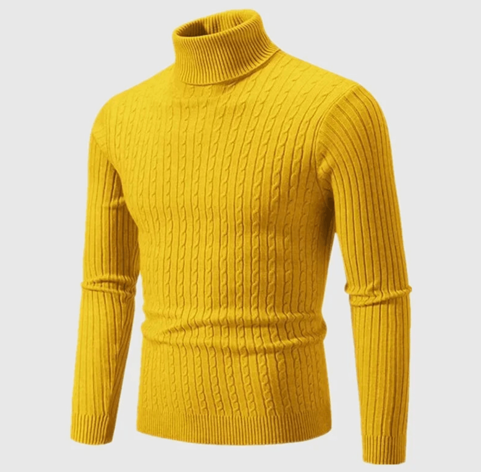 Men's Ribbed Elegant Turtleneck Sweater