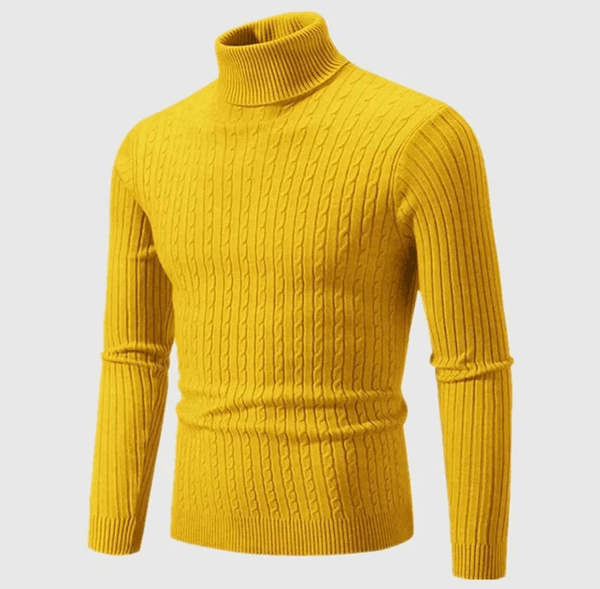 Men's Ribbed Elegant Turtleneck Sweater