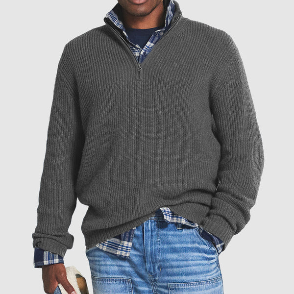 Men's Stylish Full Zip Knitted Sweater