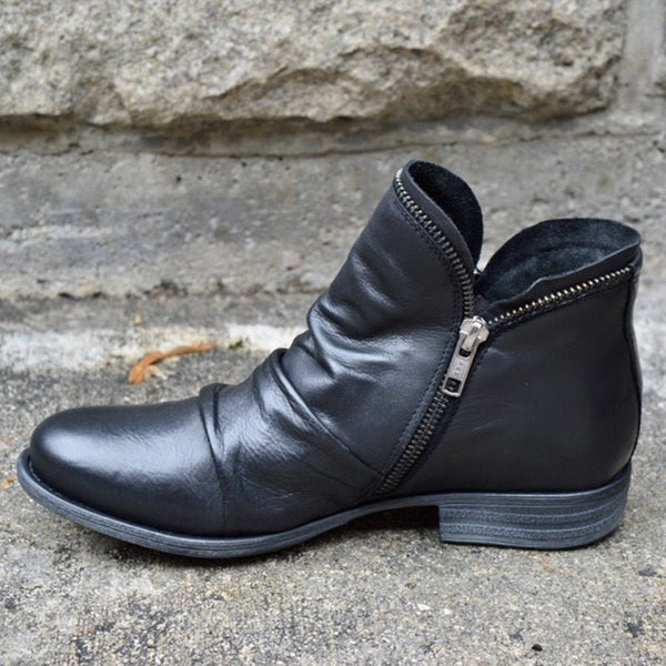 Women's Stylish Mid-Calf Leather Boots